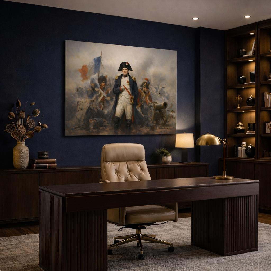 Refined Texture Napoleon Iii shown as canvas wall art in a refined dining room