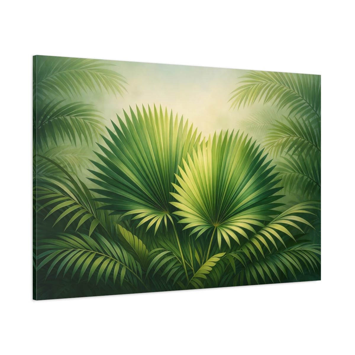 Refined Texture Palm Leaves shown as stretched canvas wall art