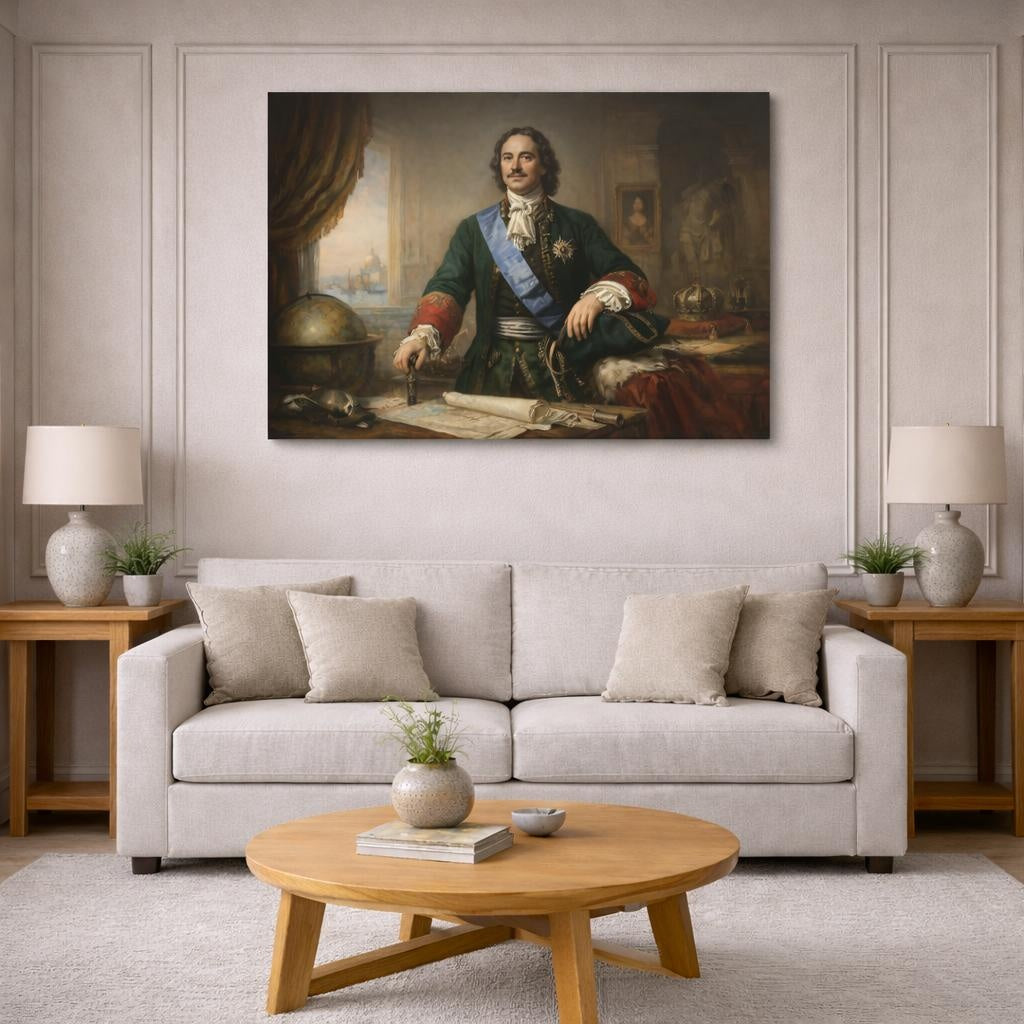 Refined Texture Peter The Great shown as canvas wall art in a modern living room