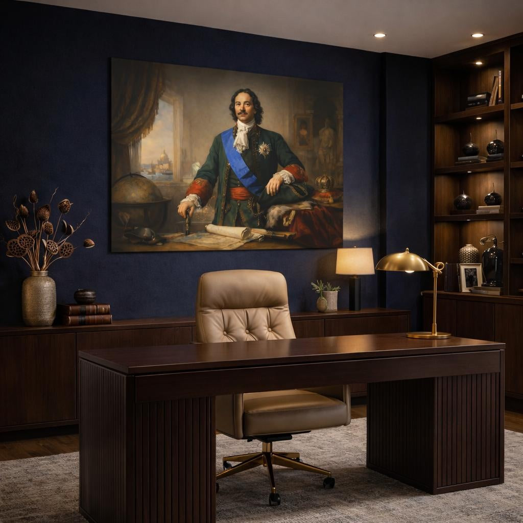 Refined Texture Peter The Great shown as canvas wall art in a refined dining room