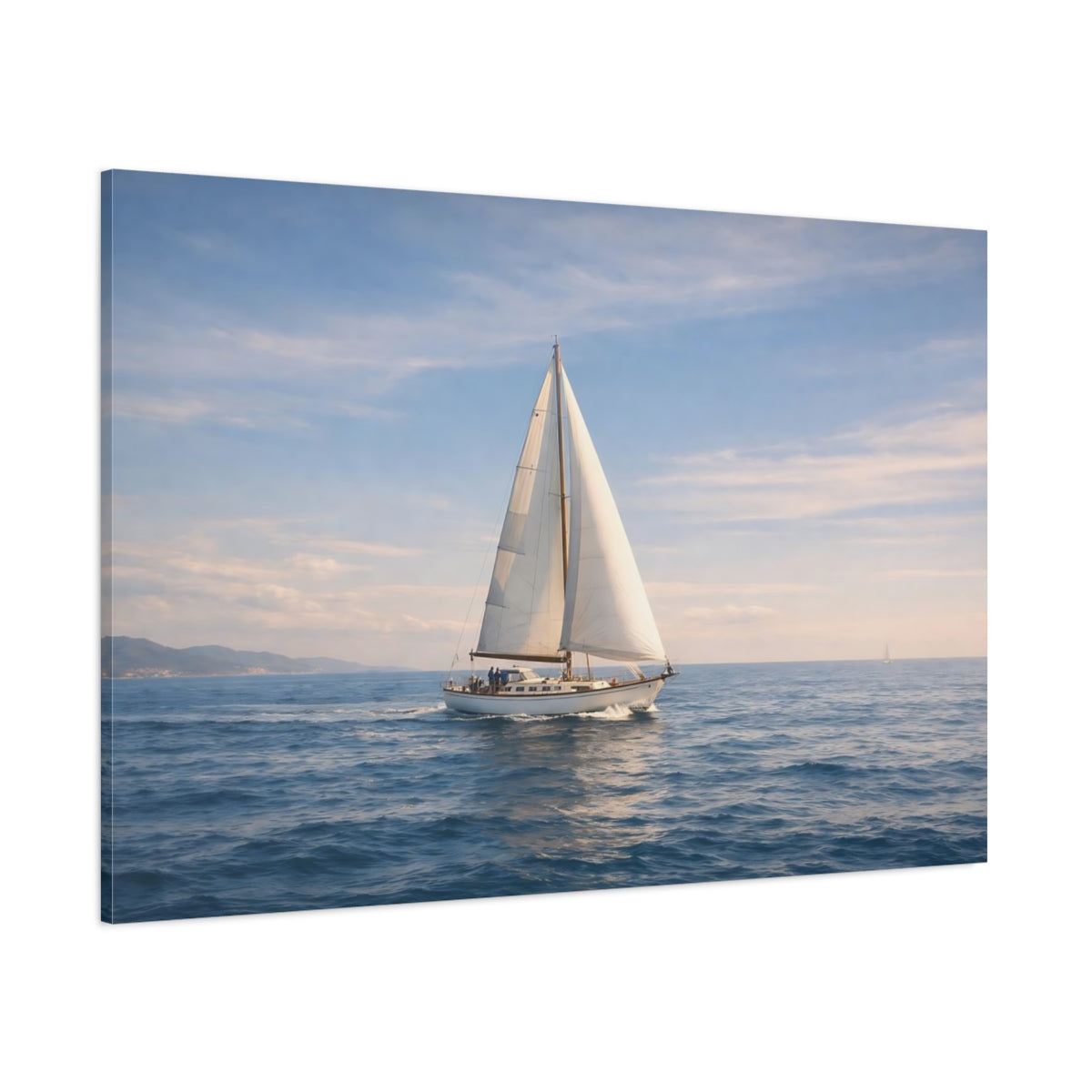 Refined Texture Sailboat Ocean shown as stretched canvas wall art