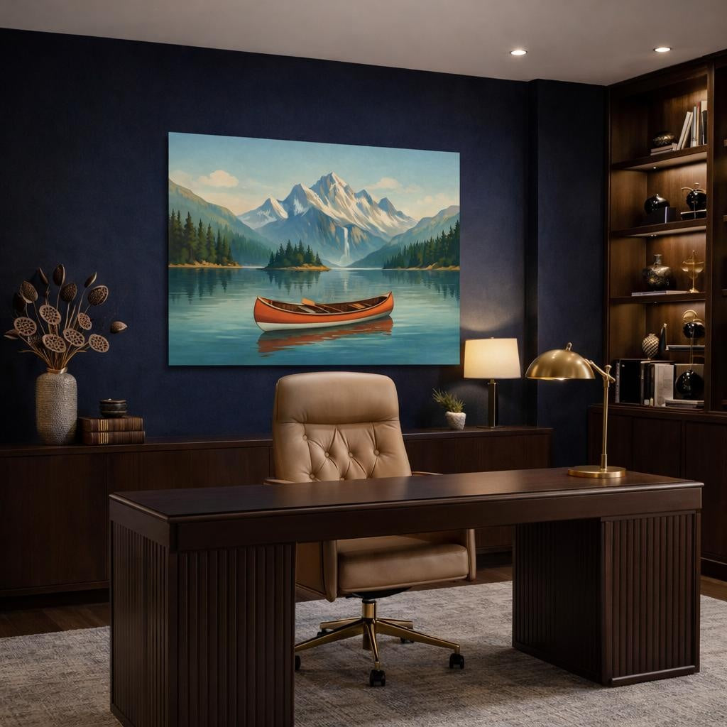 Refined Texture Travel Posters shown as canvas wall art in a refined dining room