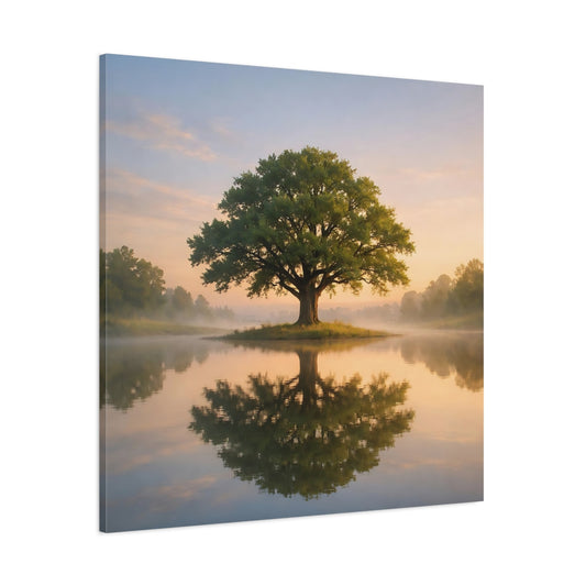 Refined Texture Tree Reflection shown as stretched canvas wall art