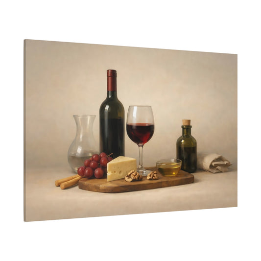 Refined Texture Wine Time shown as stretched canvas wall art