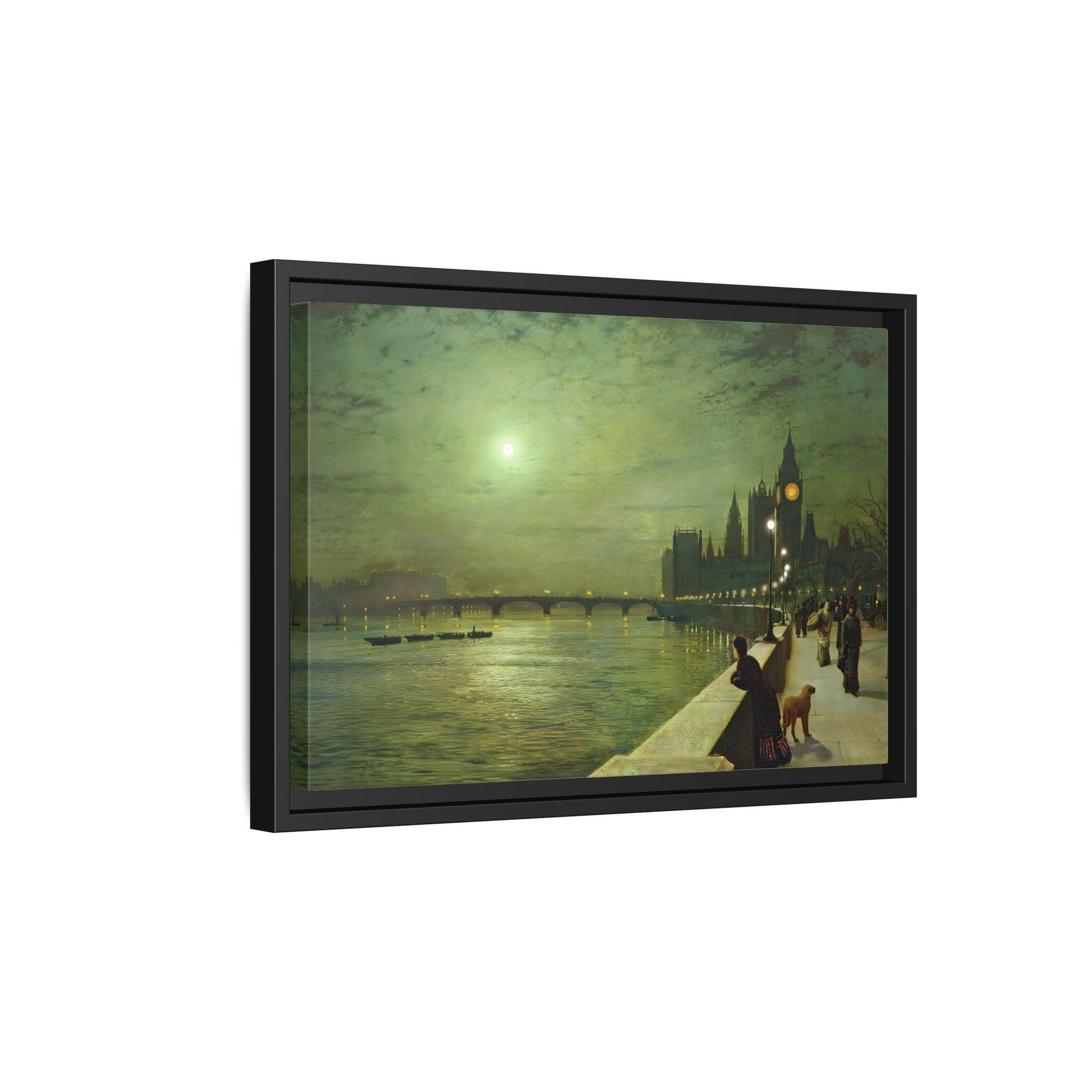 Reflections on the Thames Framed Atkinson Canvas Wall Art Print - YesArtYes