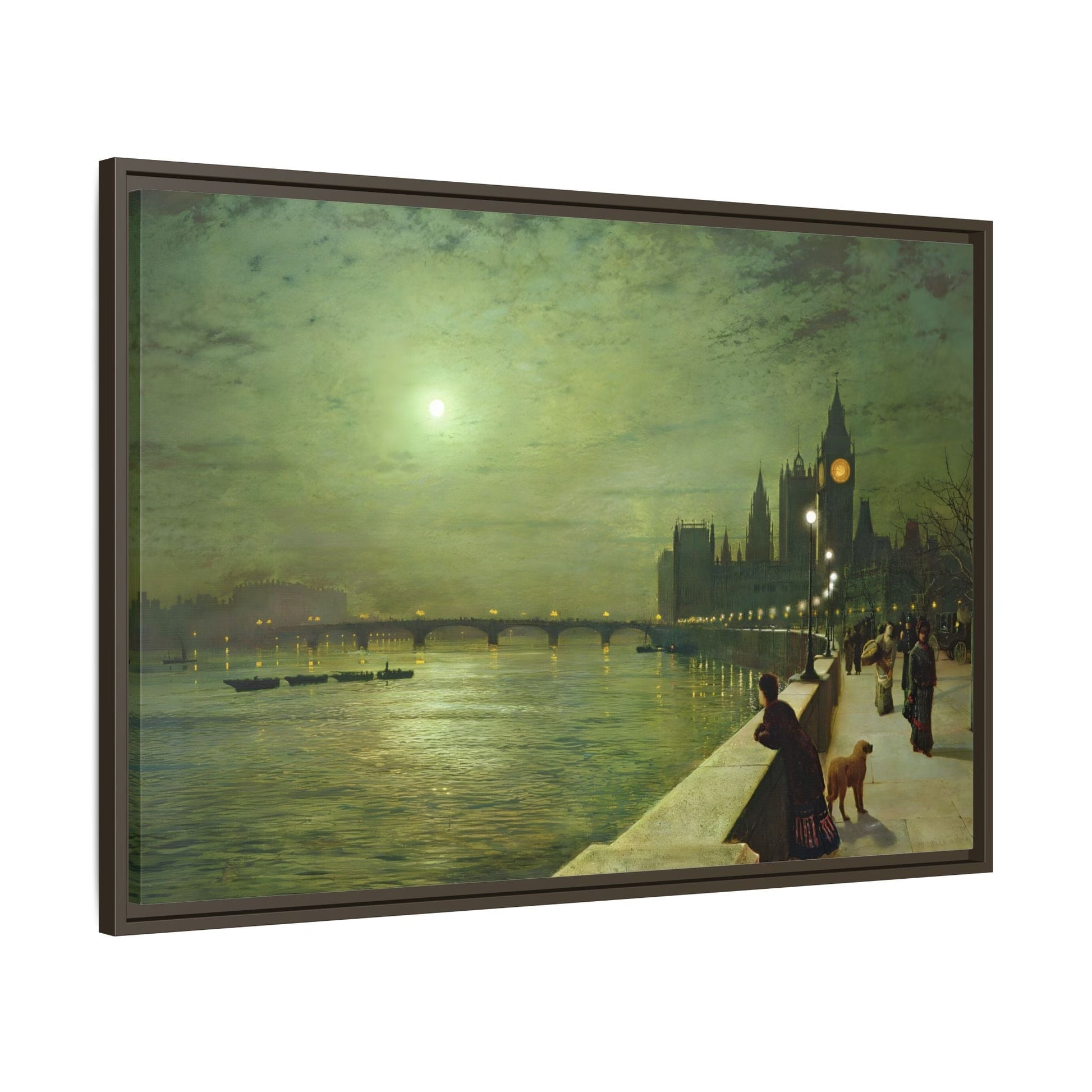 Reflections on the Thames Framed Atkinson Canvas Wall Art Print - YesArtYes