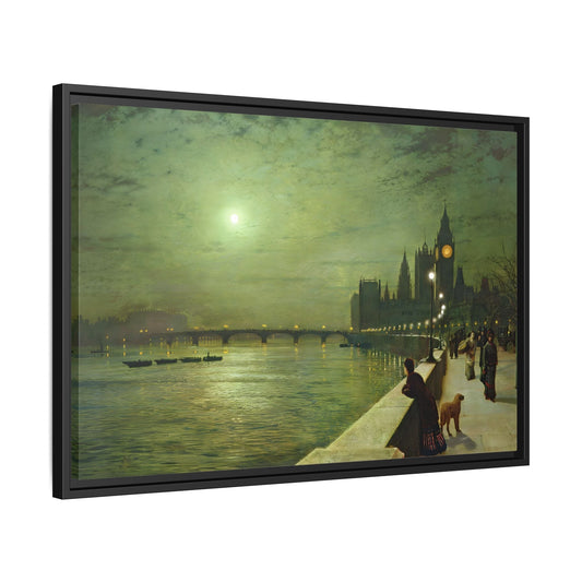 Reflections on the Thames Framed Atkinson Canvas Wall Art Print - YesArtYes