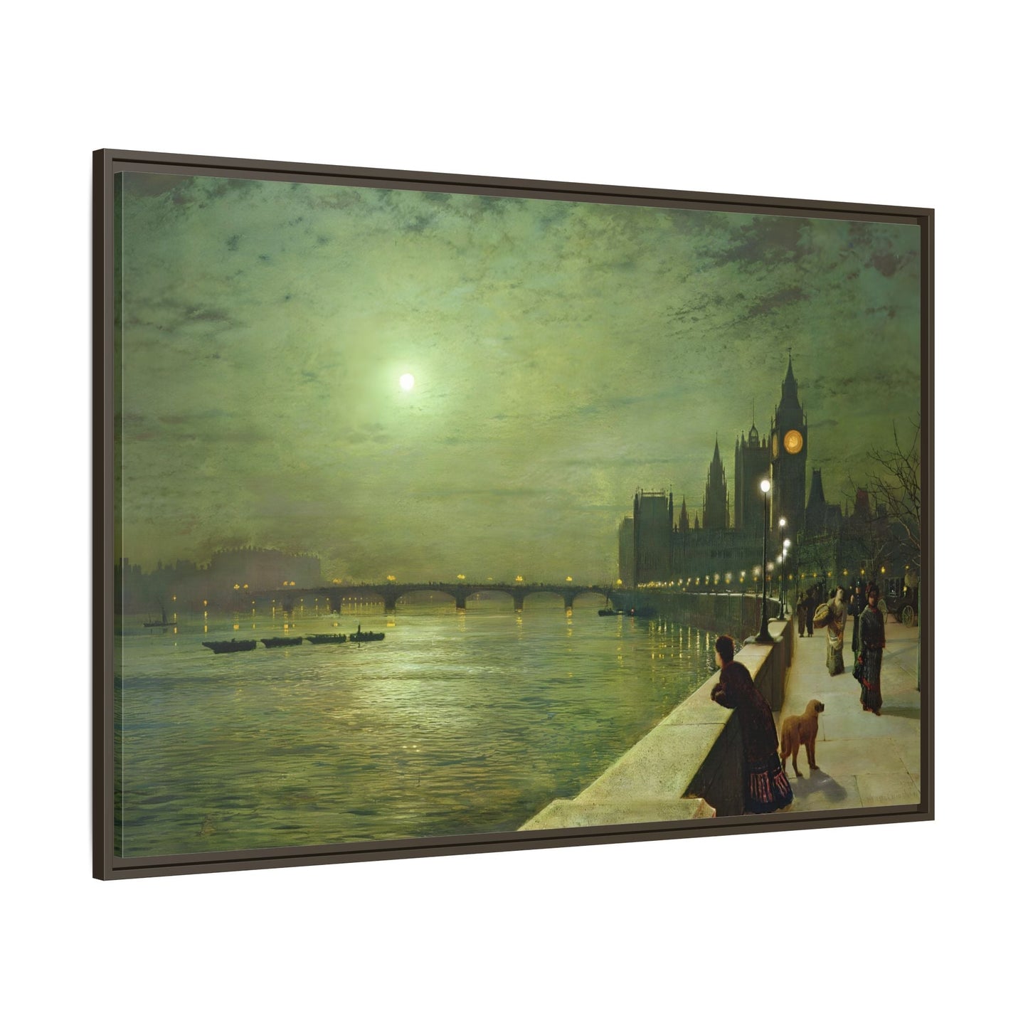 Reflections on the Thames Framed Atkinson Canvas Wall Art Print - YesArtYes