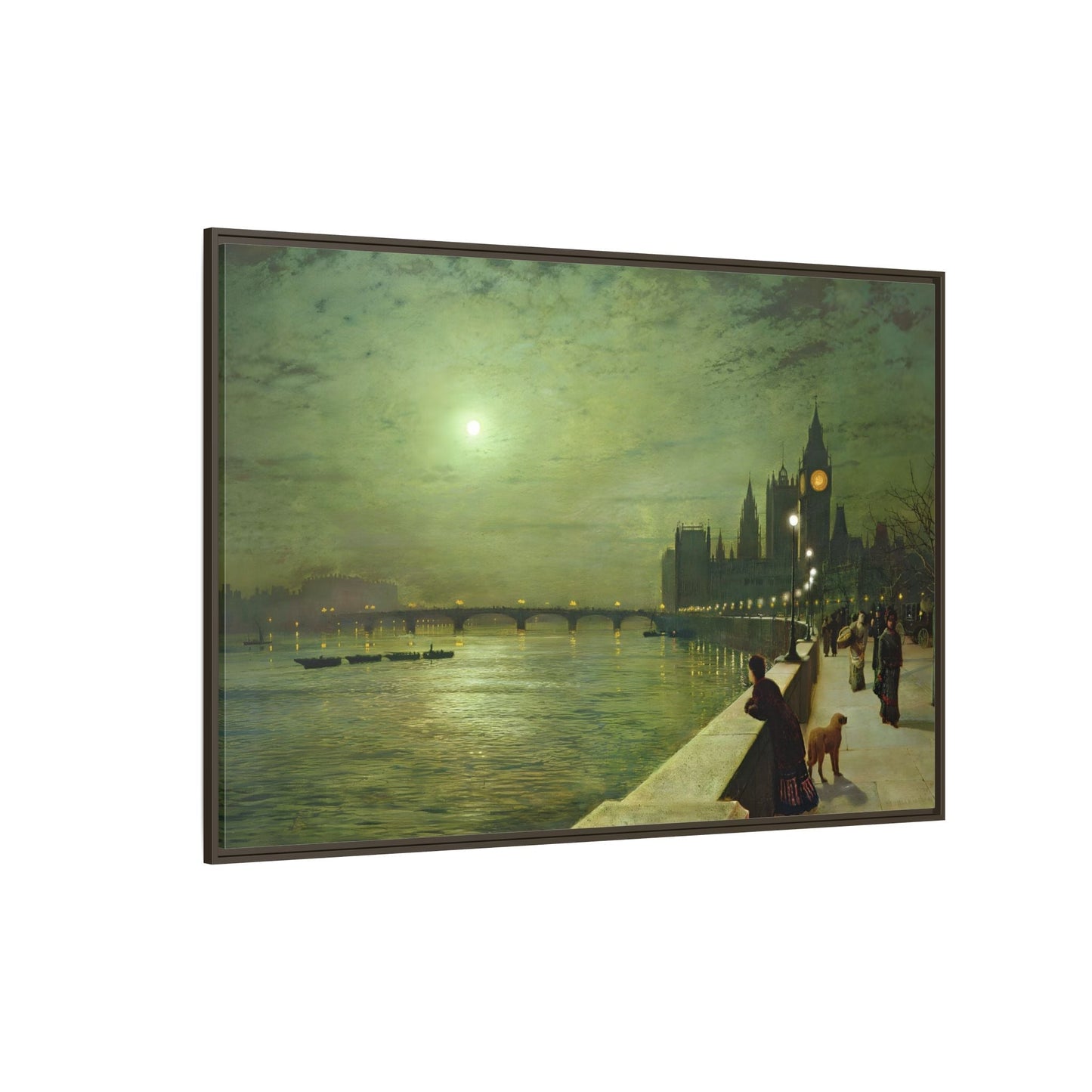 Reflections on the Thames Framed Atkinson Canvas Wall Art Print - YesArtYes