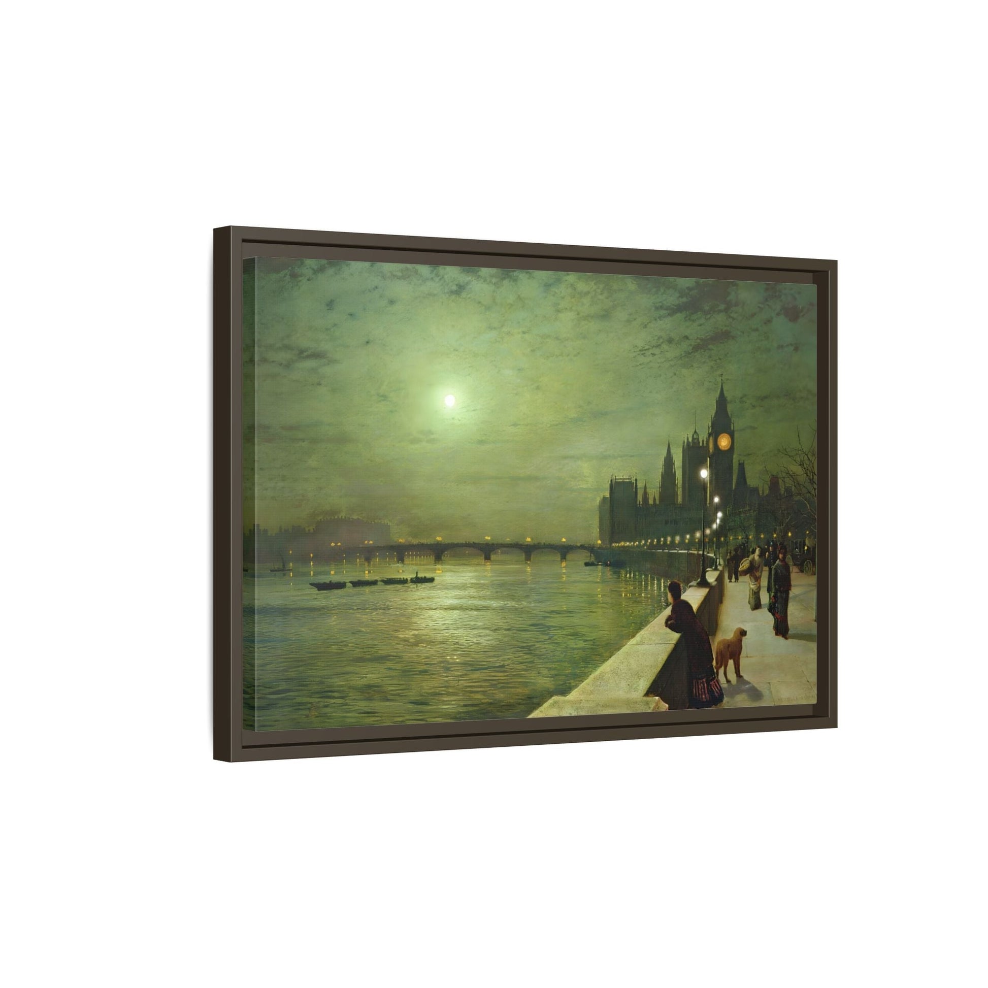 Reflections on the Thames Framed Atkinson Canvas Wall Art Print - YesArtYes