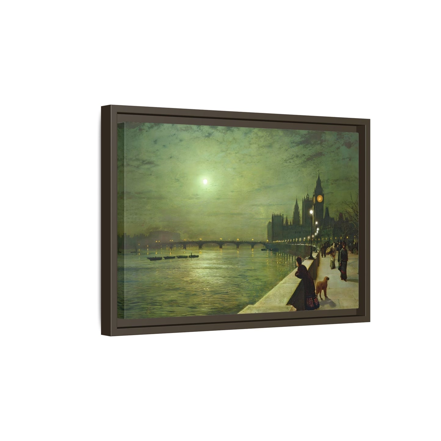 Reflections on the Thames Framed Atkinson Canvas Wall Art Print - YesArtYes