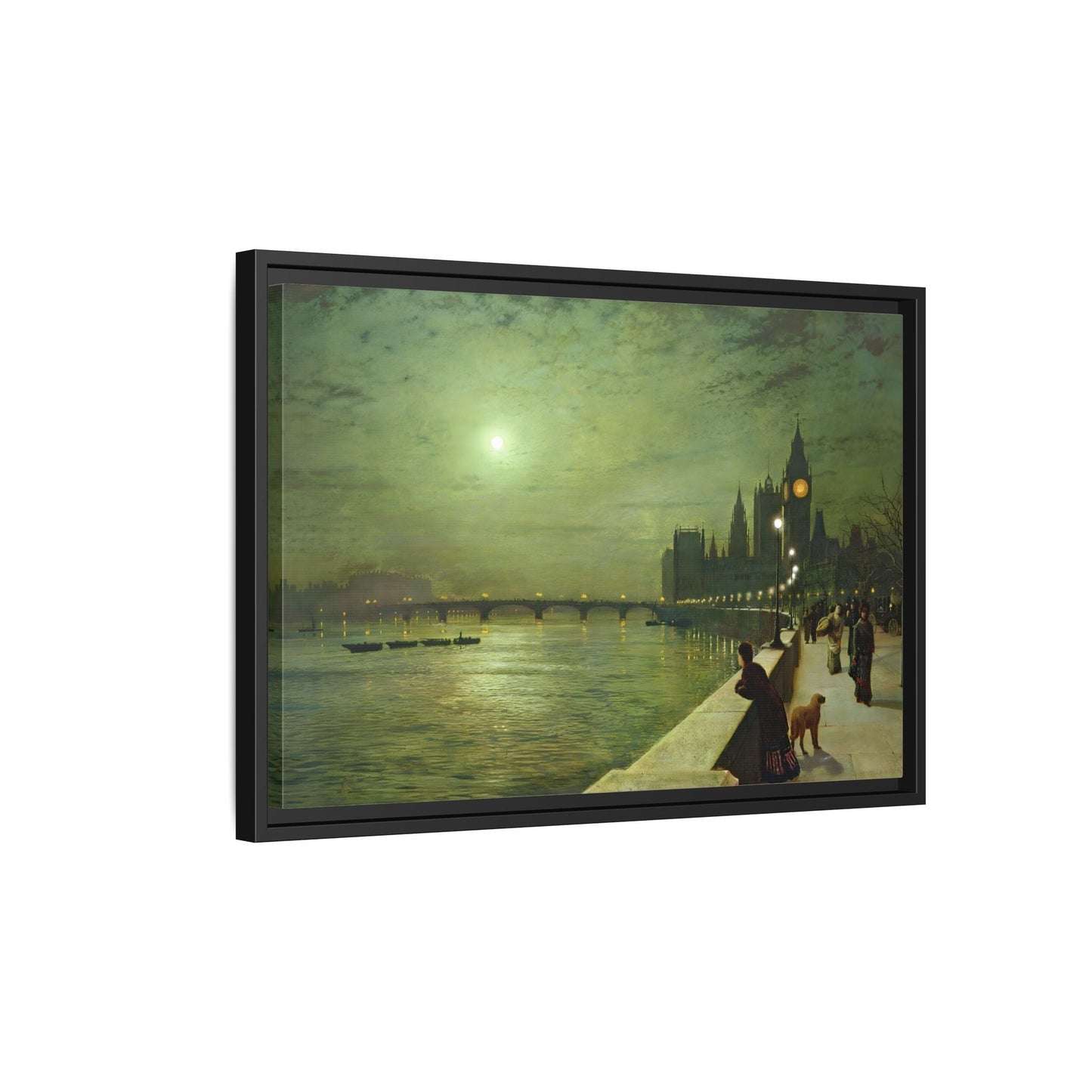 Reflections on the Thames Framed Atkinson Canvas Wall Art Print - YesArtYes