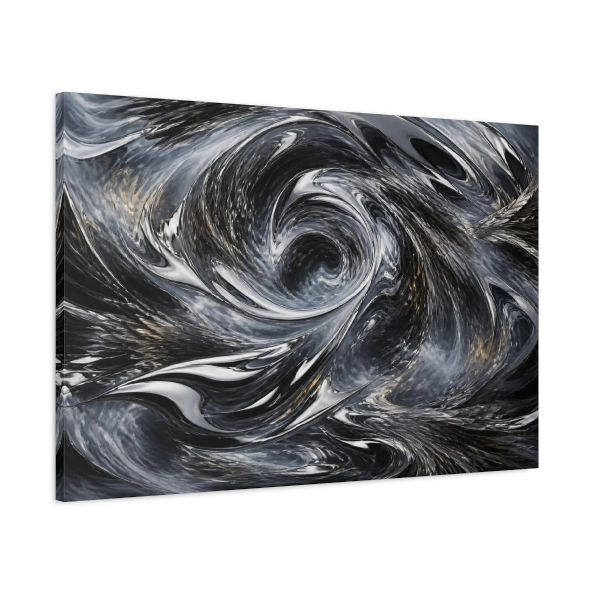 Main Mockup. Reflective Chrome Vortex shown as canvas print