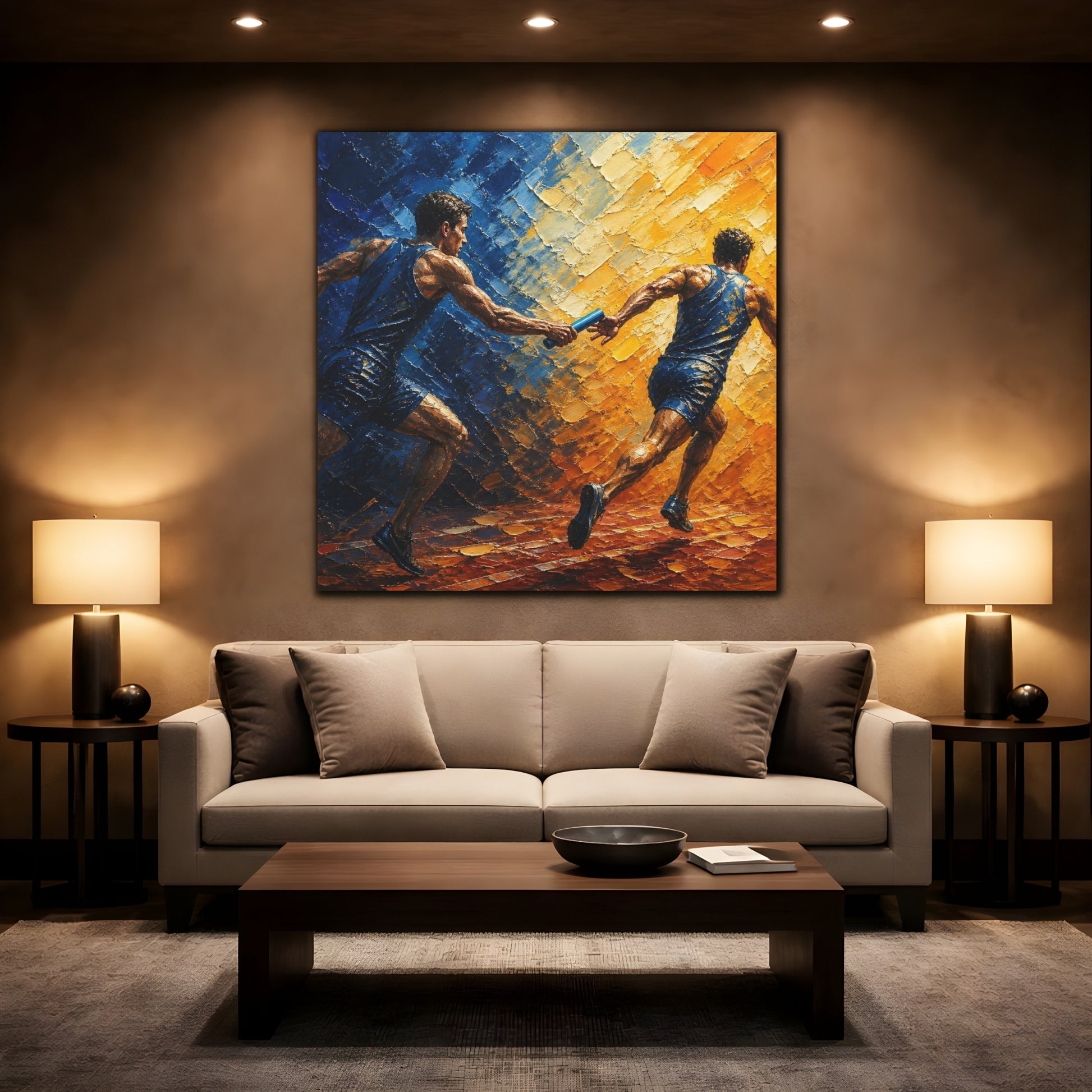 Mockup 2. Relay Motivation Baton Pass shown as canvas print