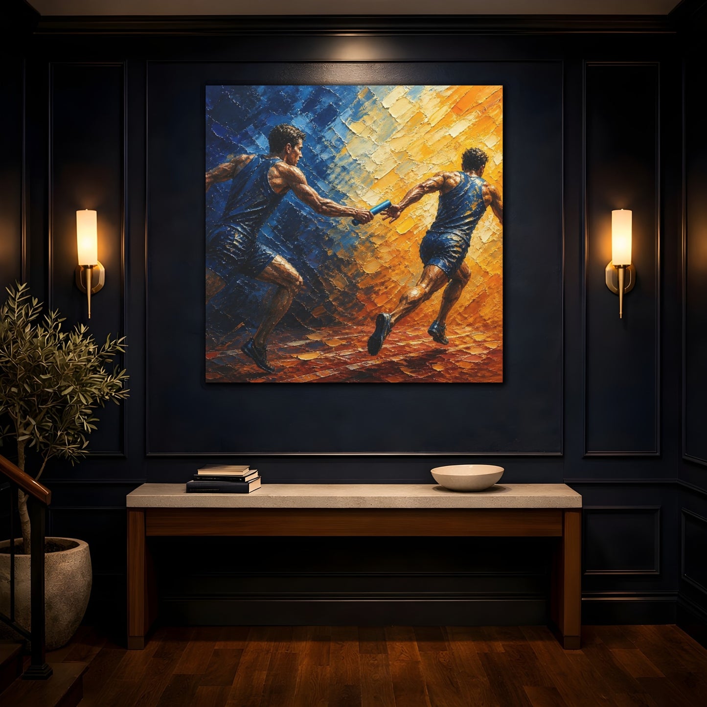 Mockup 4. Relay Motivation Baton Pass shown as canvas print