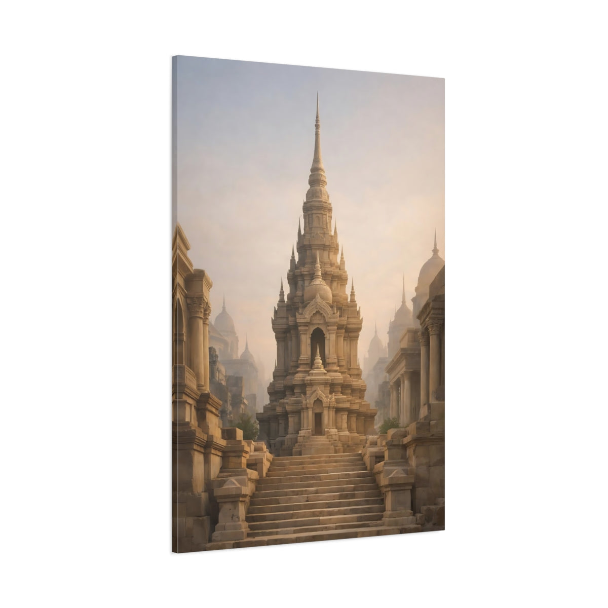 Main Mockup. Religious Ancient Temple Ancient Stone Temple shown as stretched canvas wall art