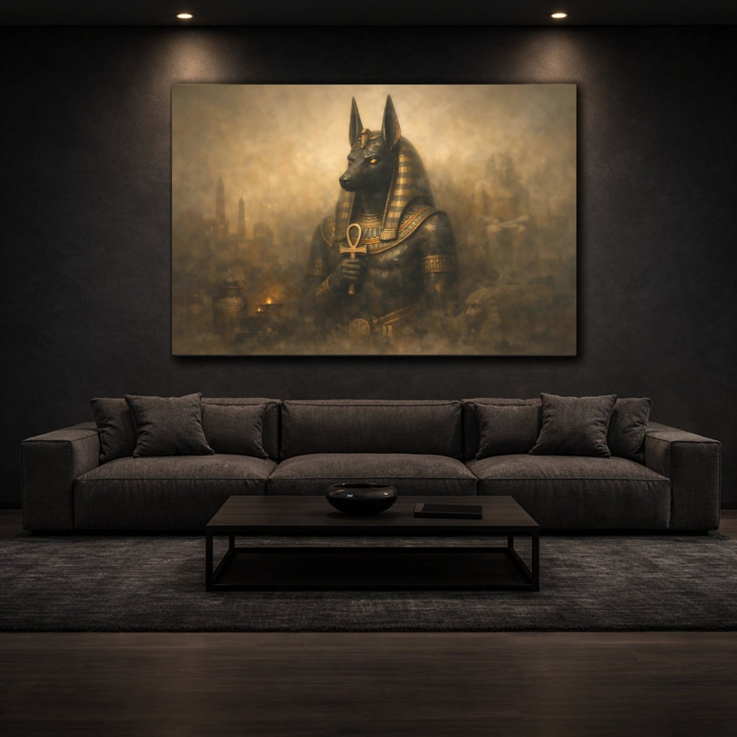 Religious Anubis Gold - Canvas Wall Art Print - YesArtYes