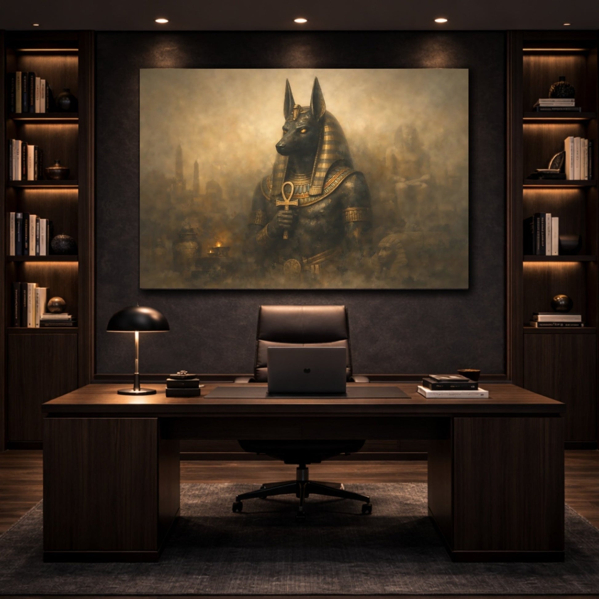 Religious Anubis Gold - Canvas Wall Art Print - YesArtYes