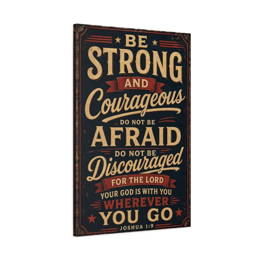 Religious Bible Verse Vintage Quote Canvas Print – Living Room, Large Wall - YesArtYes