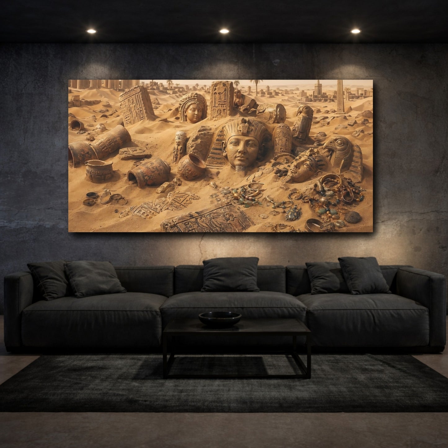 Mockup 2. Religious Egyptian Artifacts Ancient Egypt shown as stretched canvas wall art