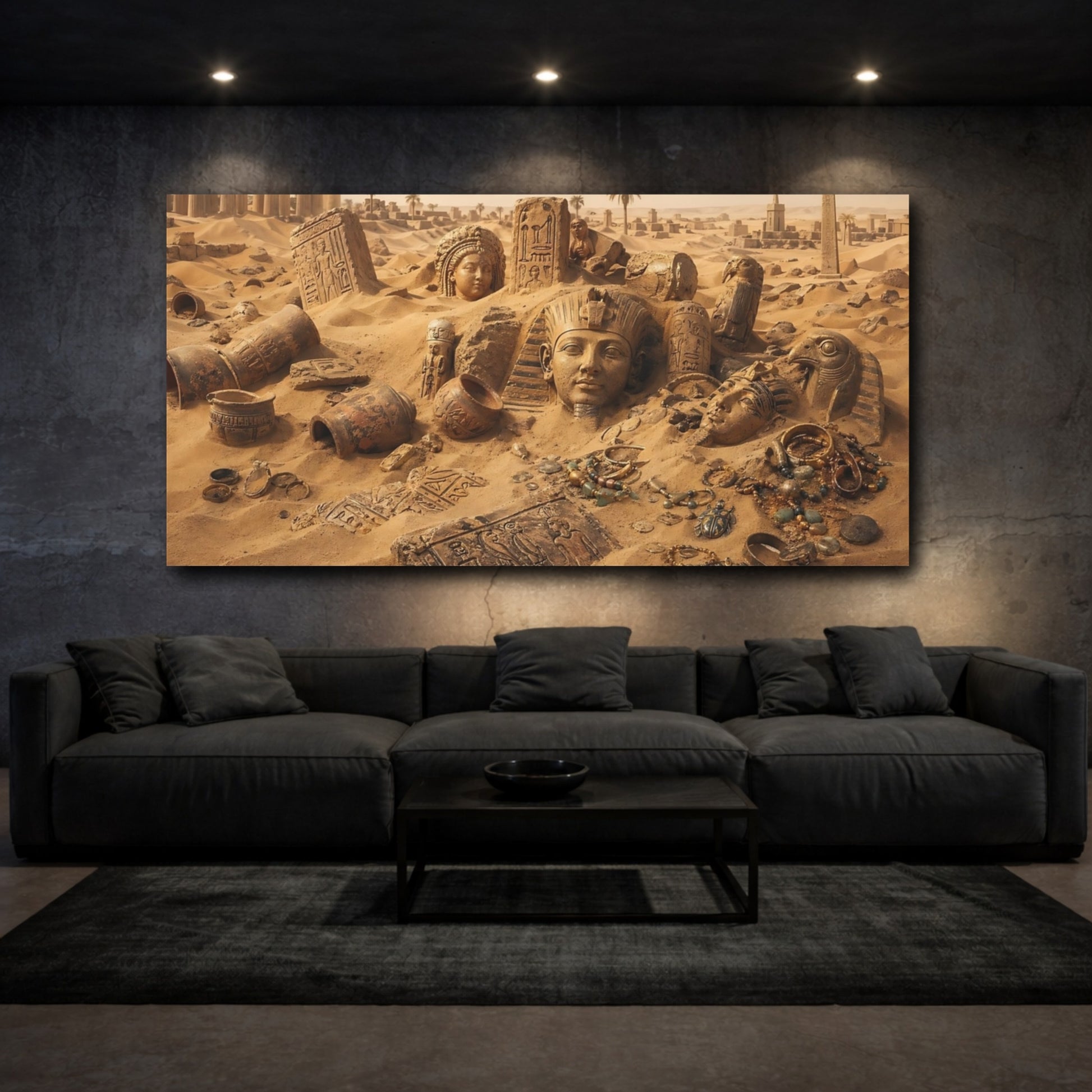 Mockup 2. Religious Egyptian Artifacts Ancient Egypt shown as stretched canvas wall art