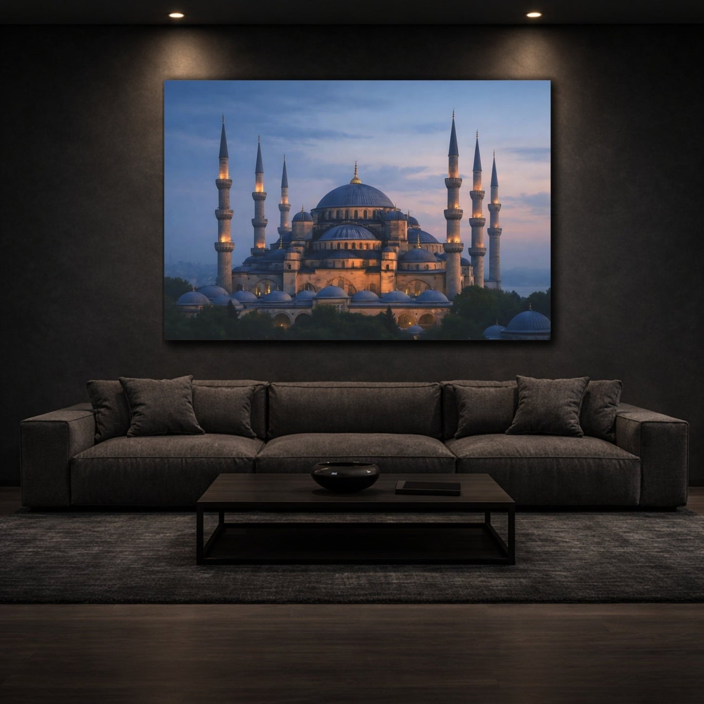 Religious Mosque Blue - Canvas Wall Art Print - YesArtYes