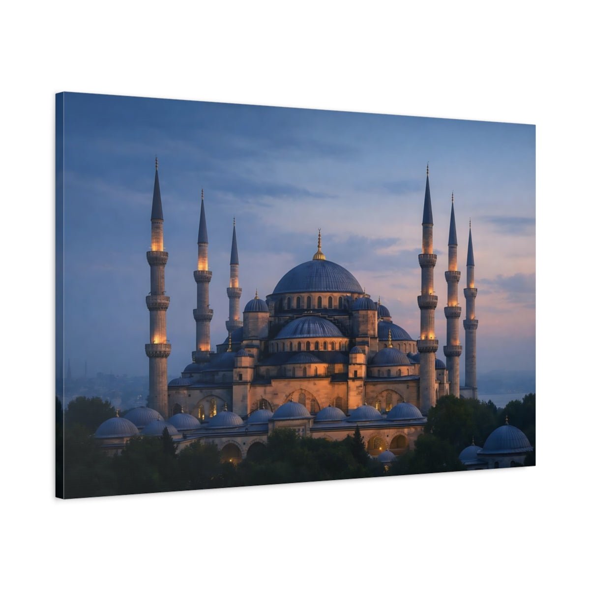Religious Mosque Blue - Canvas Wall Art Print - YesArtYes