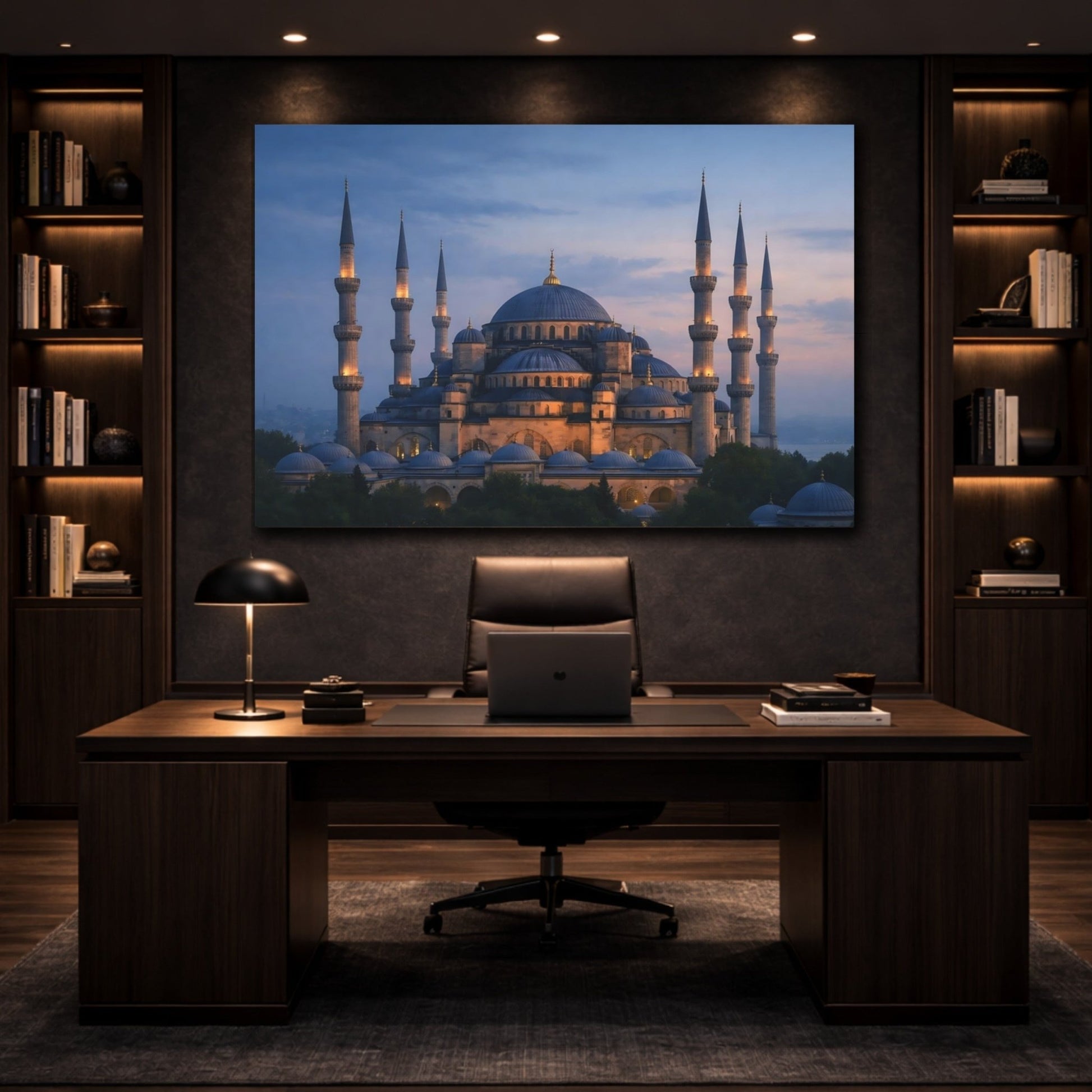 Religious Mosque Blue - Canvas Wall Art Print - YesArtYes
