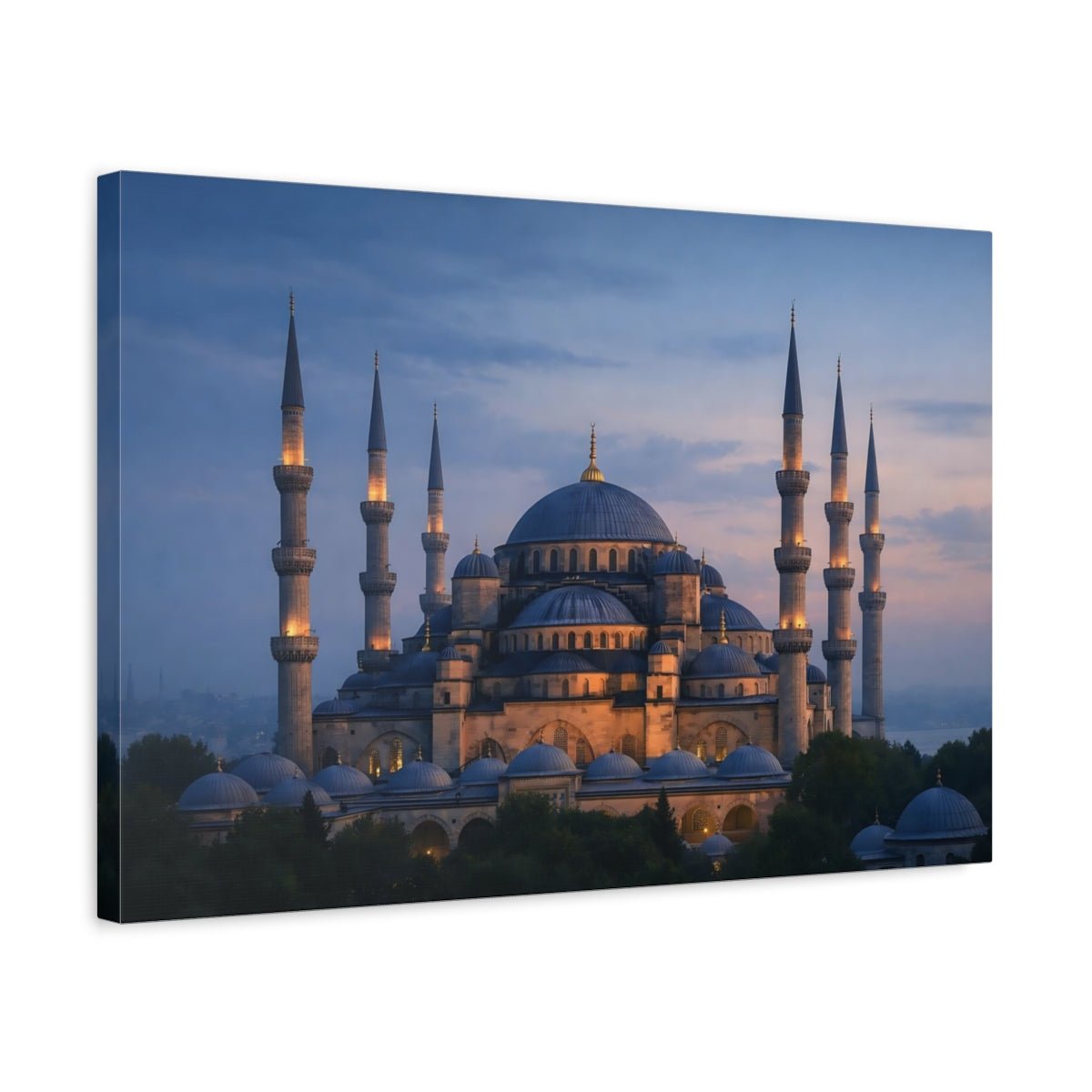 Religious Mosque Blue - Canvas Wall Art Print - YesArtYes