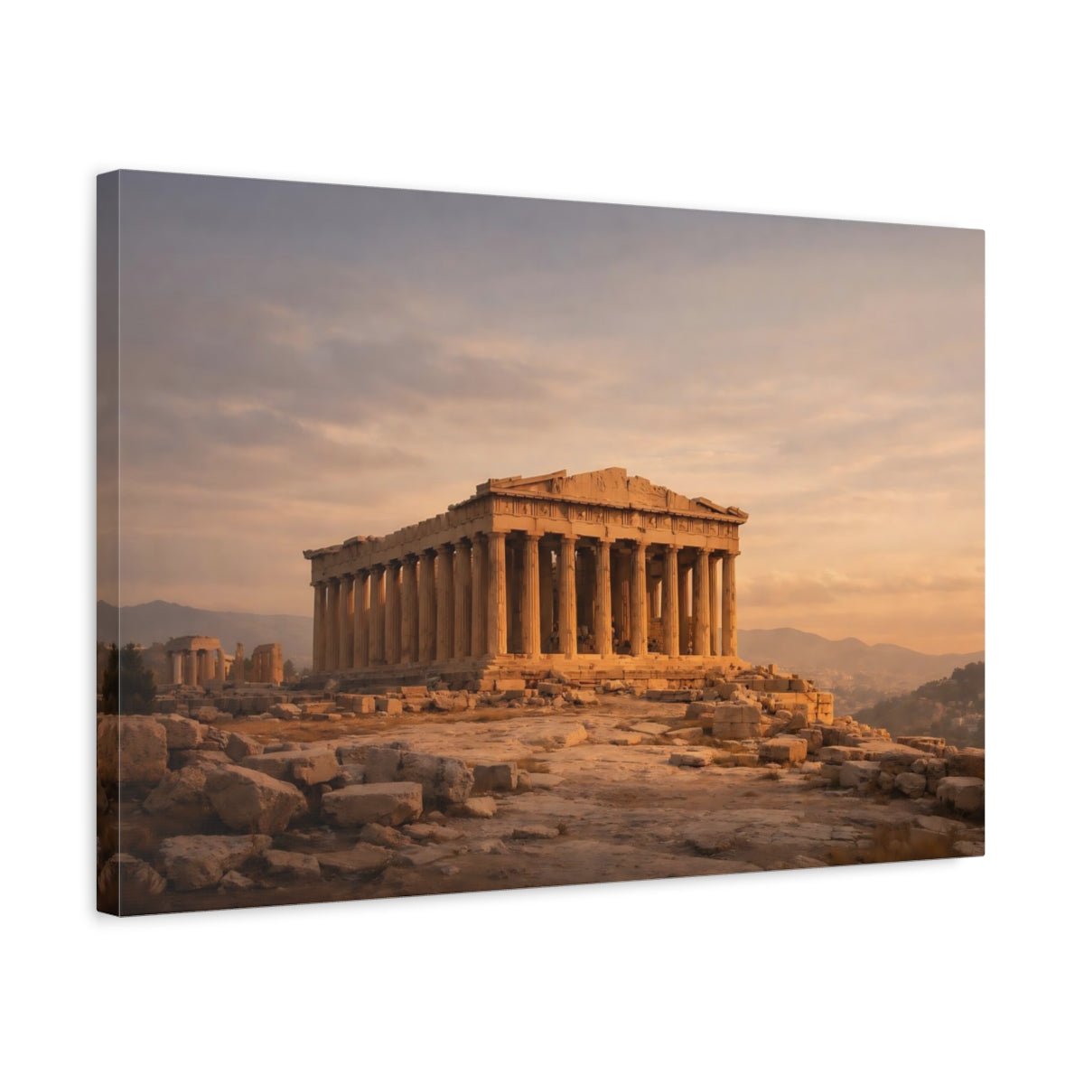 Religious Parthenon Sunset - Canvas Wall Art Print - YesArtYes