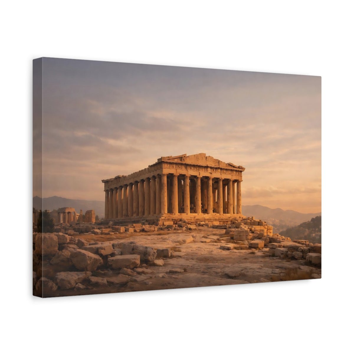 Religious Parthenon Sunset - Canvas Wall Art Print - YesArtYes
