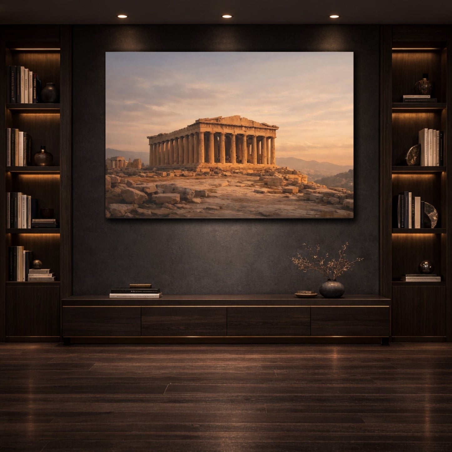 Religious Parthenon Sunset - Canvas Wall Art Print - YesArtYes