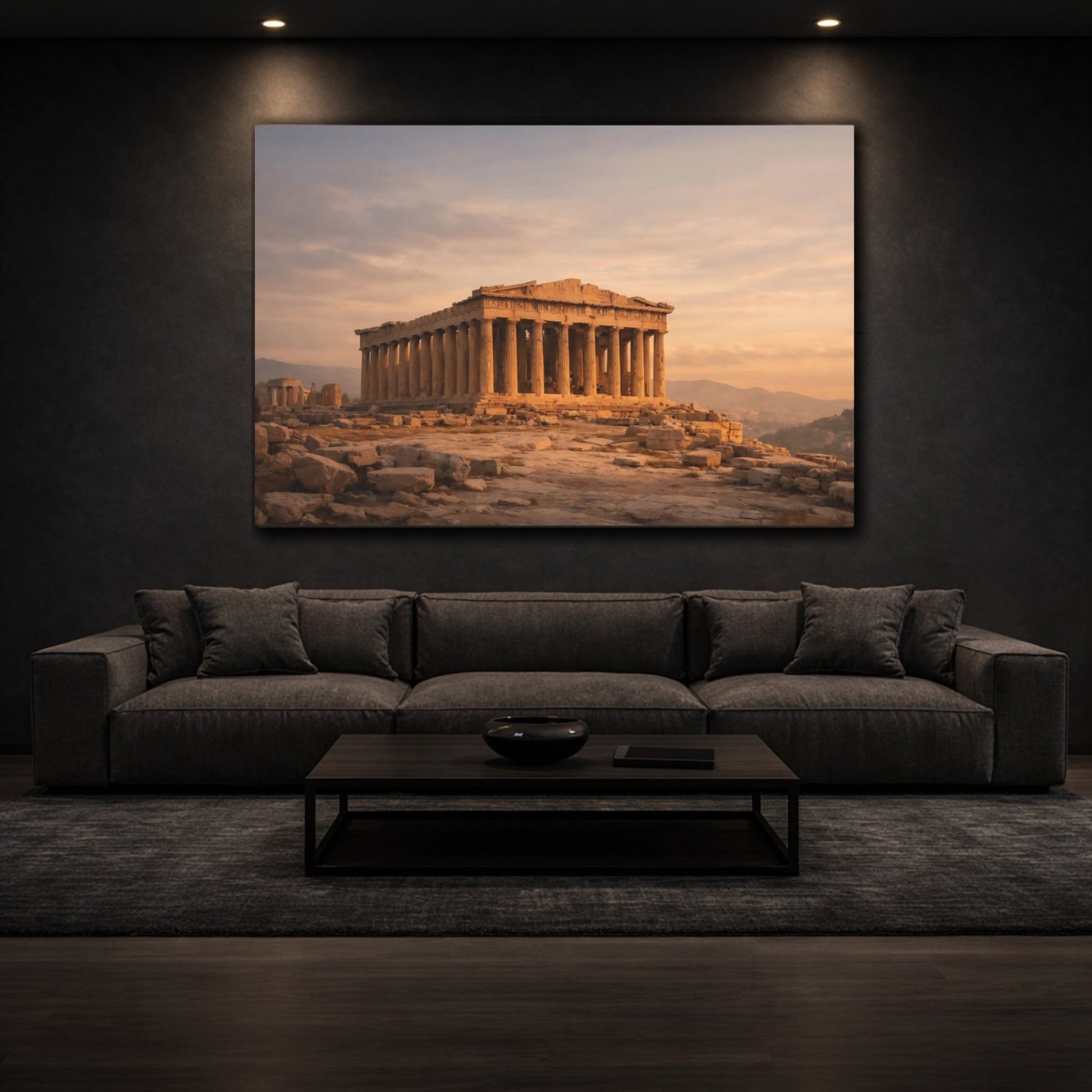Religious Parthenon Sunset - Canvas Wall Art Print - YesArtYes