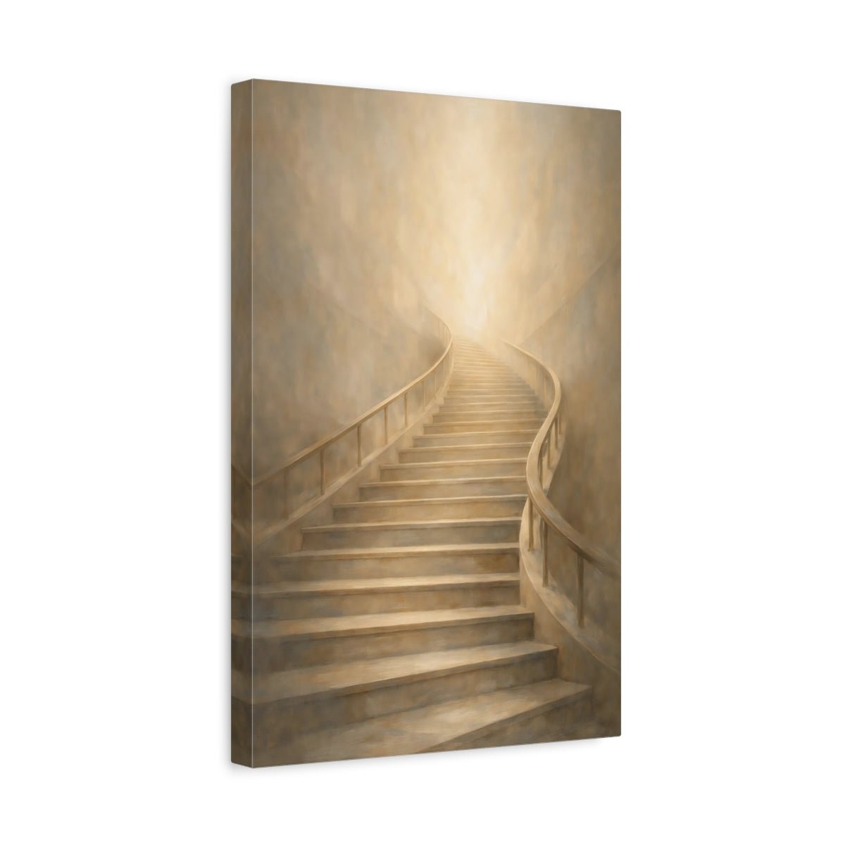 Religious Staircase Warm Beige - Canvas Wall Art Print - YesArtYes