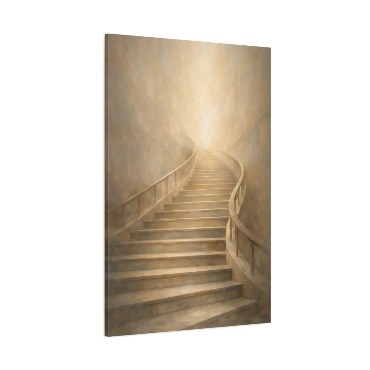 Religious Staircase Warm Beige - Canvas Wall Art Print - YesArtYes