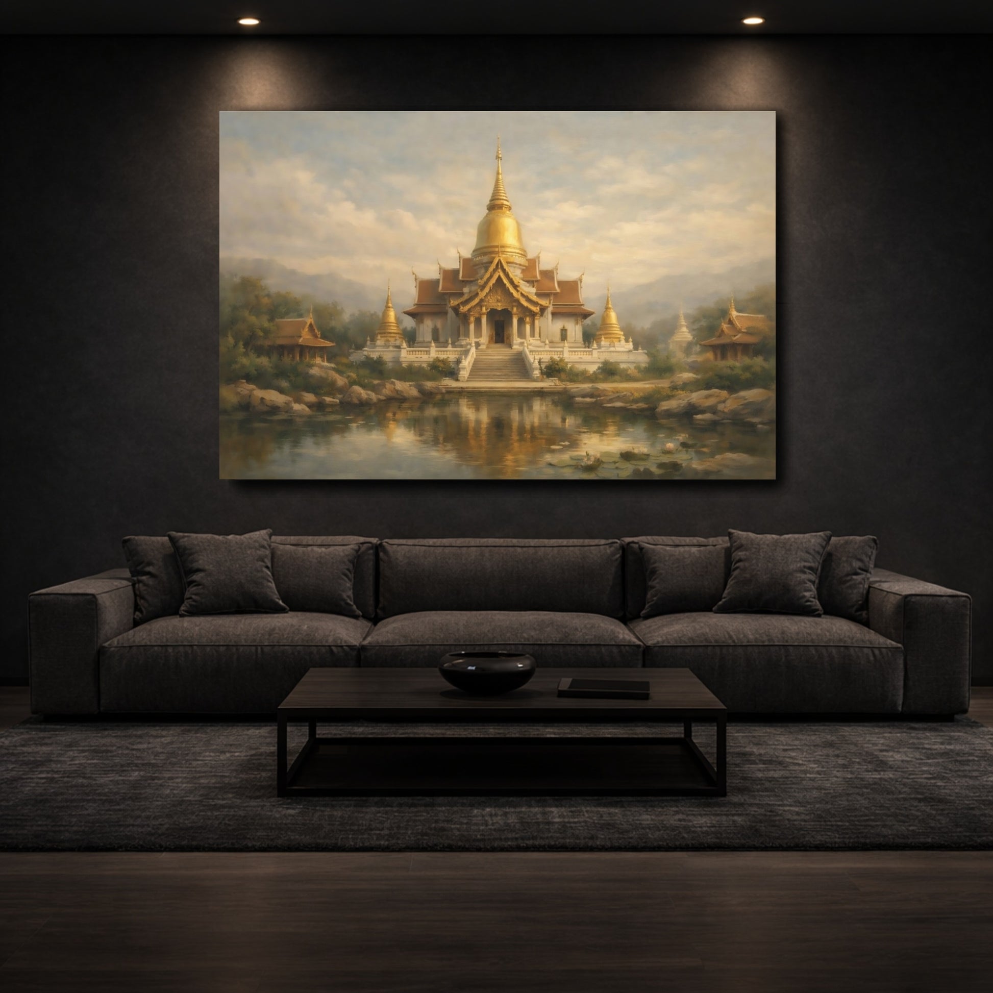 Mockup 2. Religious Temple Golden Temple shown as stretched canvas wall art