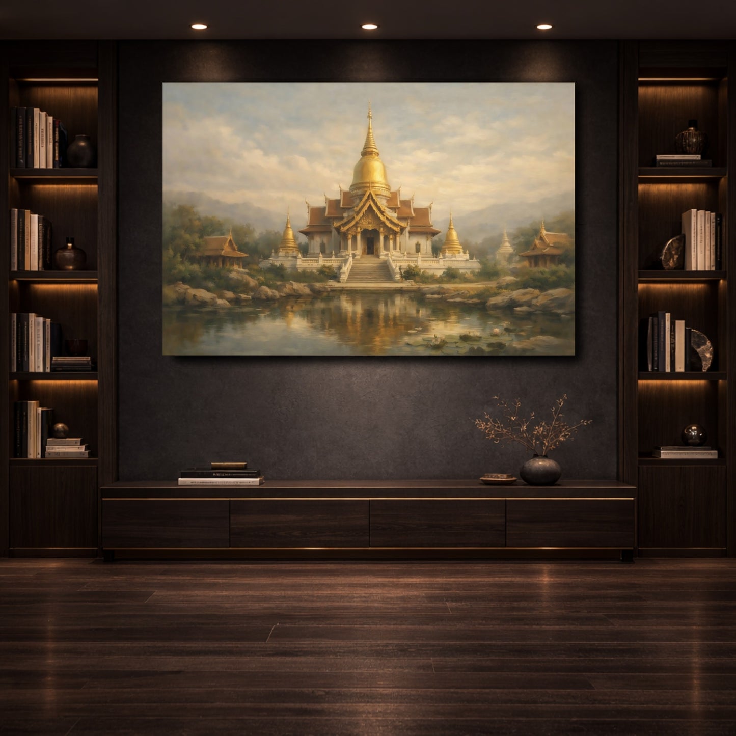 Mockup 3. Religious Temple Golden Temple shown as stretched canvas wall art