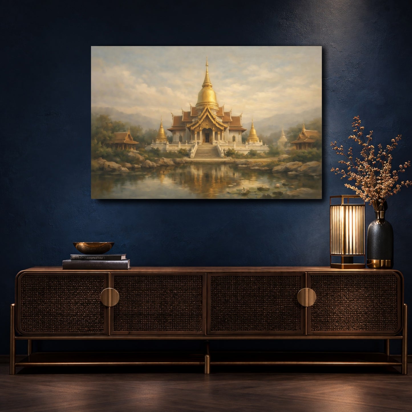 Mockup 4. Religious Temple Golden Temple shown as stretched canvas wall art