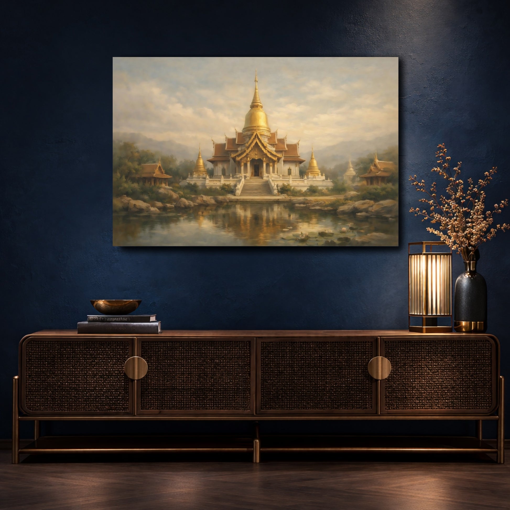 Mockup 4. Religious Temple Golden Temple shown as stretched canvas wall art