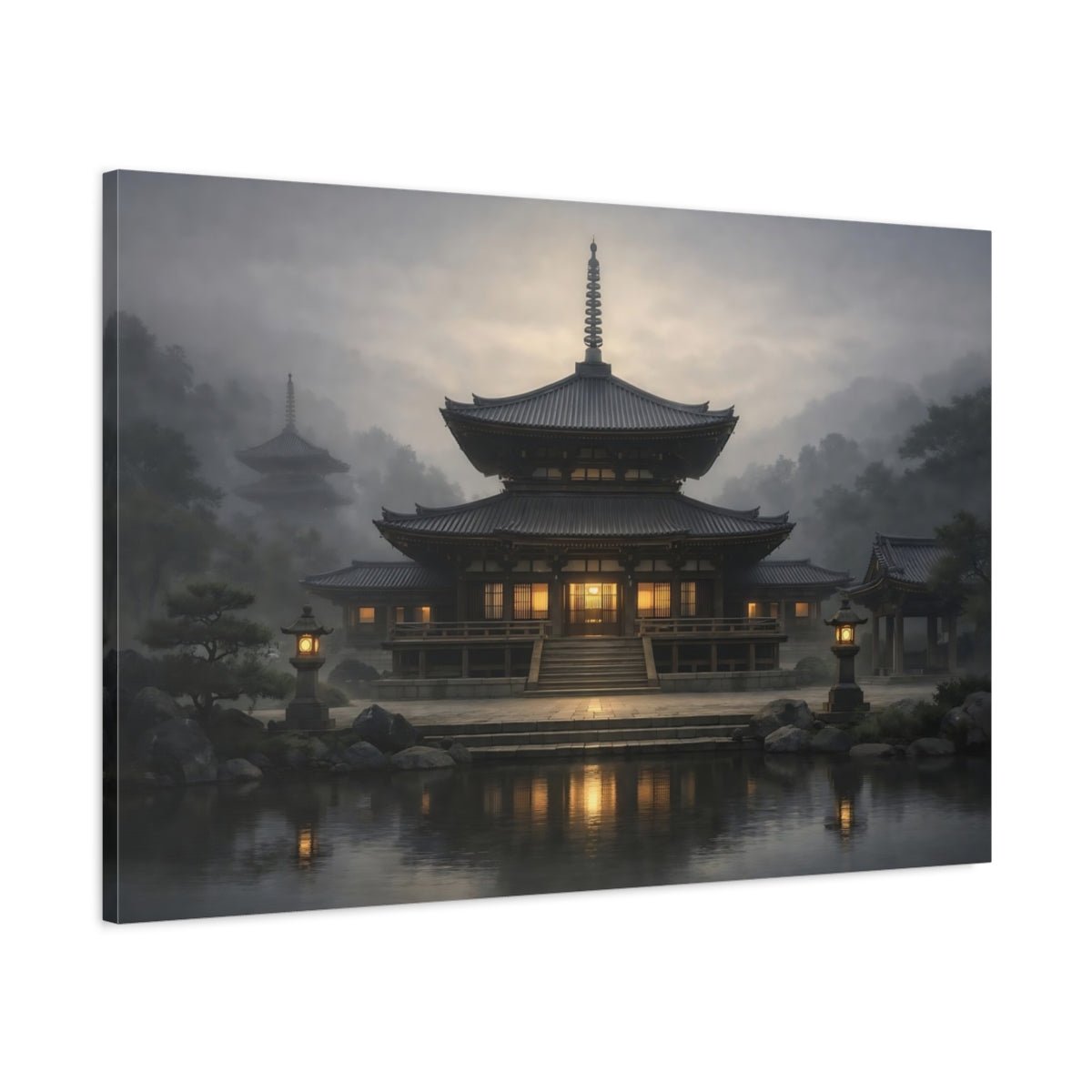 Religious Temple Misty - Canvas Wall Art Print - YesArtYes