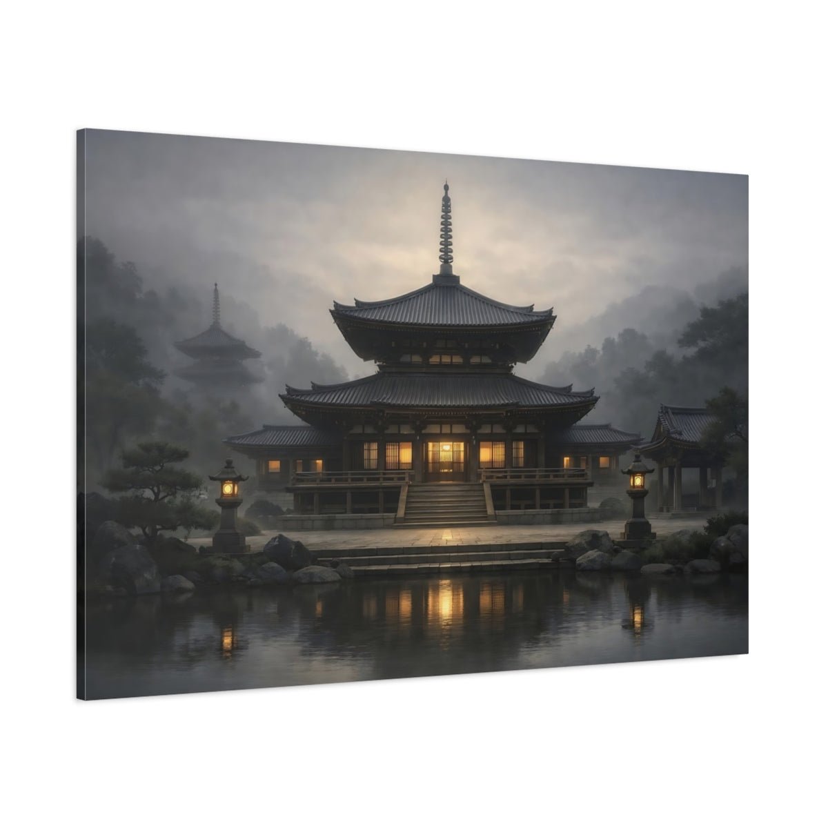 Religious Temple Misty - Canvas Wall Art Print - YesArtYes