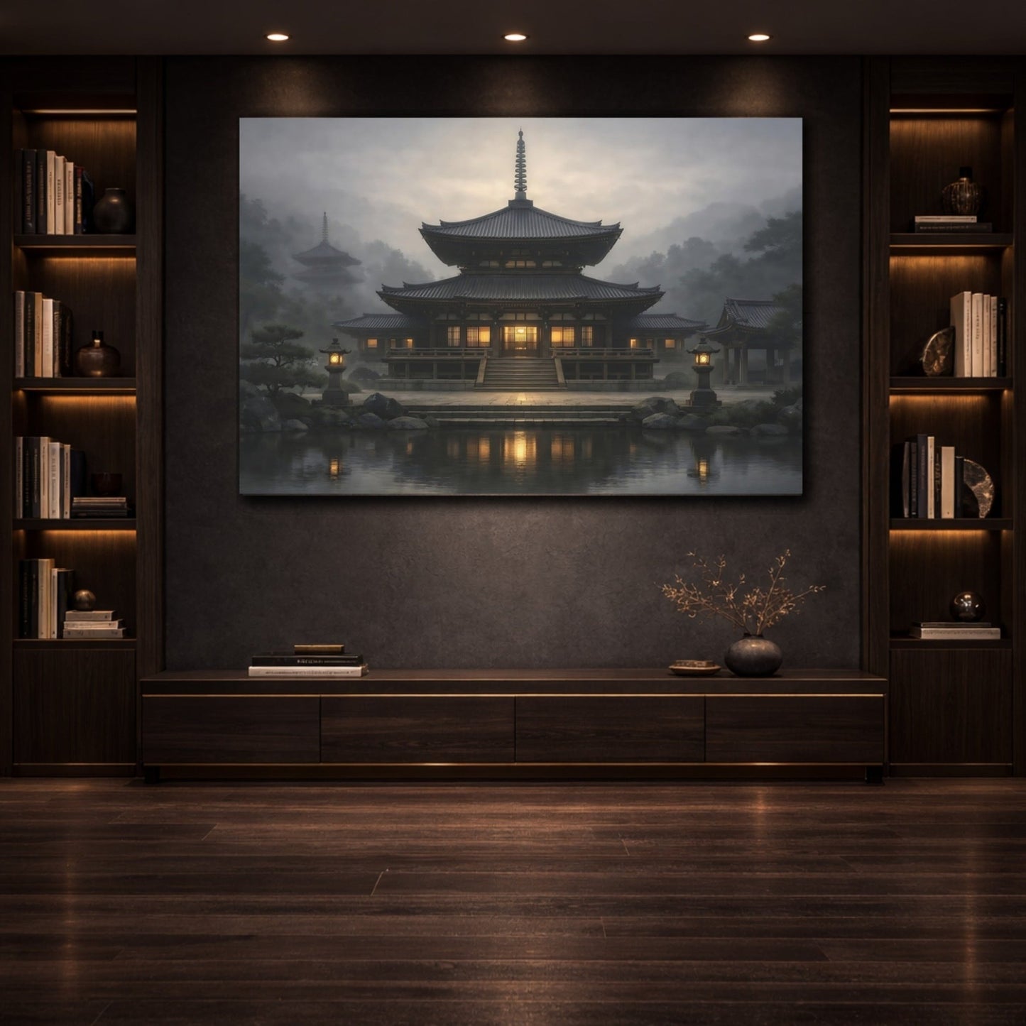 Religious Temple Misty - Canvas Wall Art Print - YesArtYes