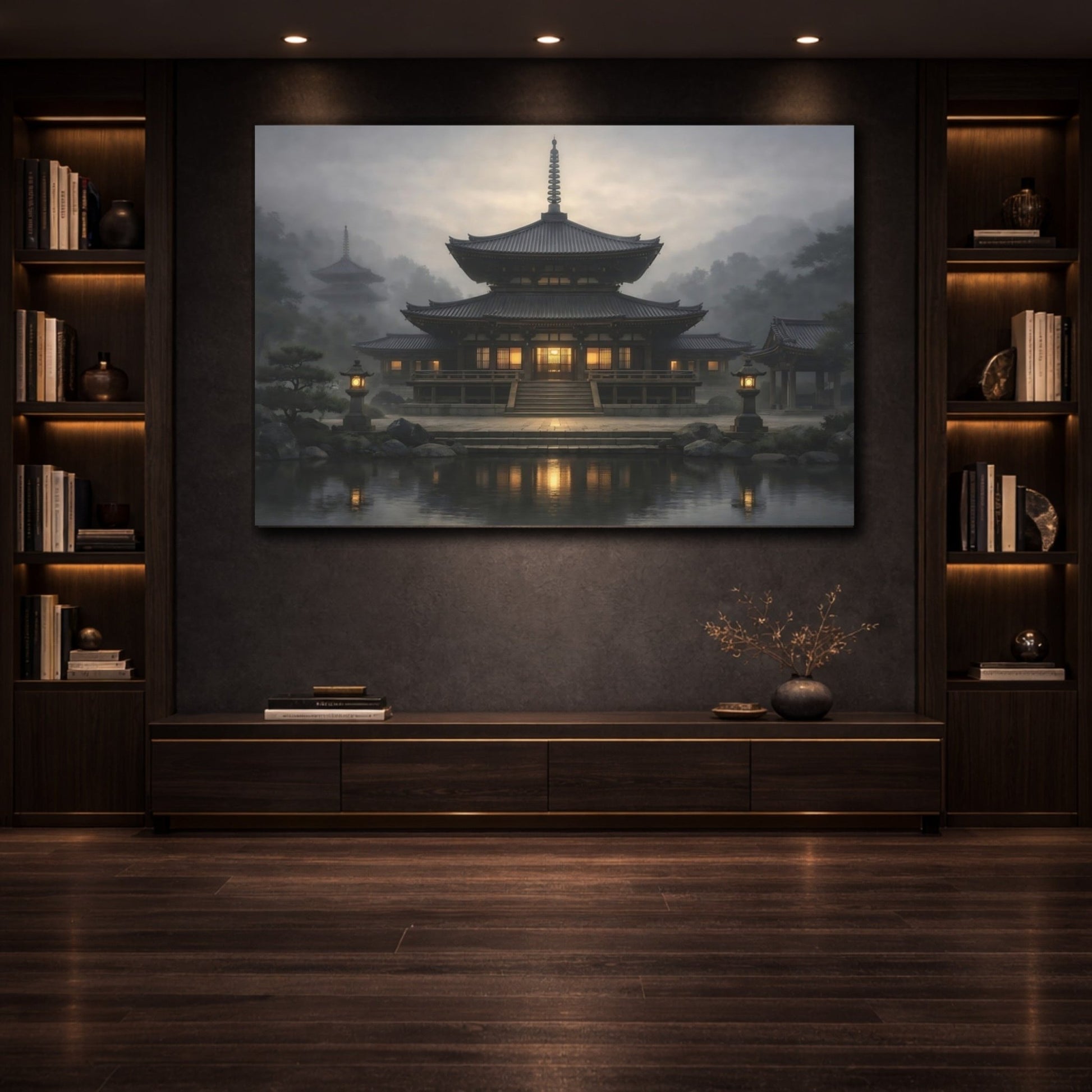 Religious Temple Misty - Canvas Wall Art Print - YesArtYes