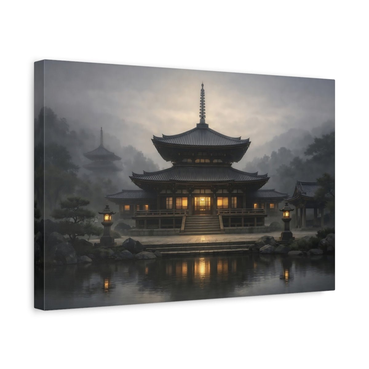 Religious Temple Misty - Canvas Wall Art Print - YesArtYes