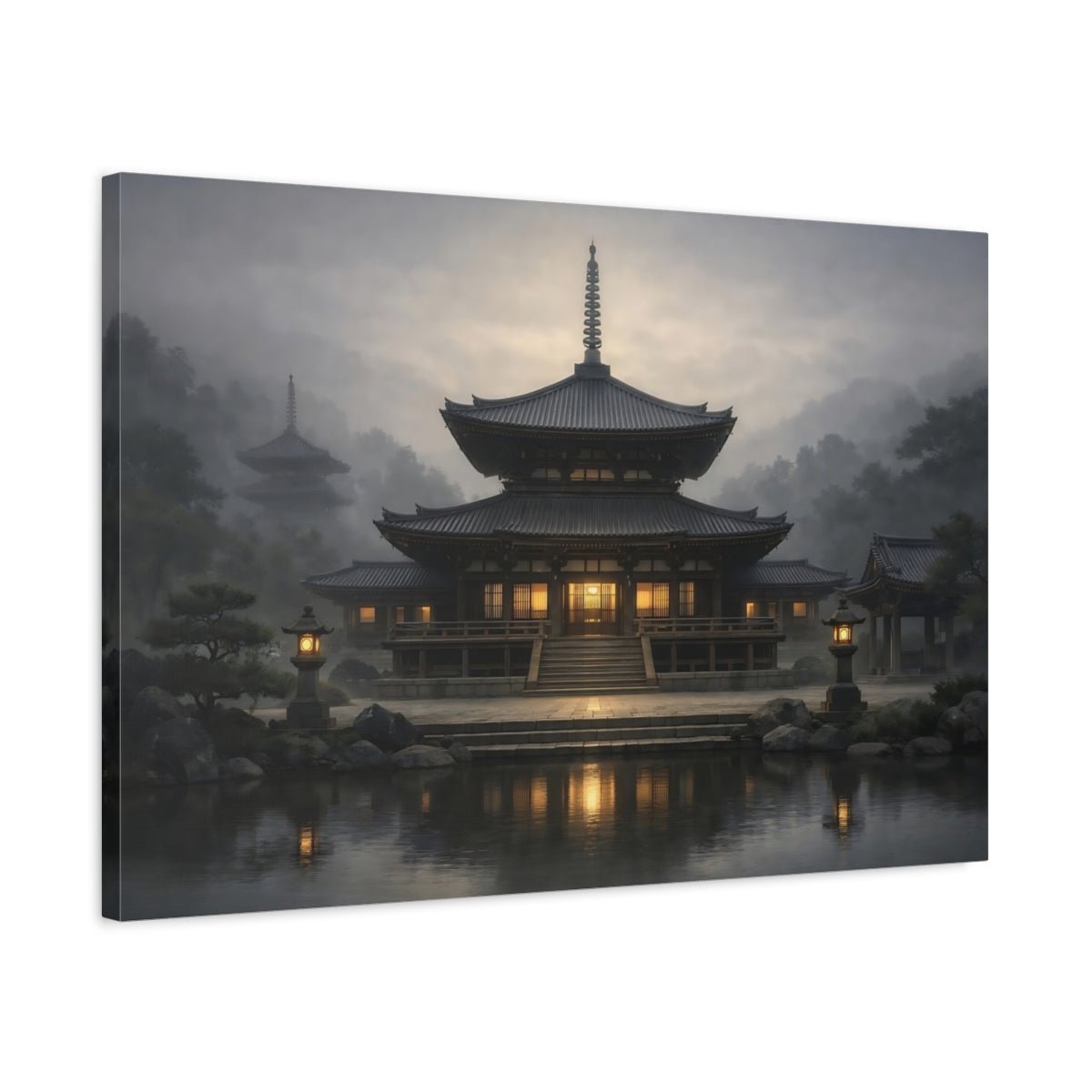 Religious Temple Misty - Canvas Wall Art Print - YesArtYes