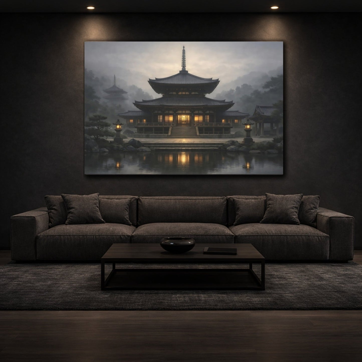 Religious Temple Misty - Canvas Wall Art Print - YesArtYes