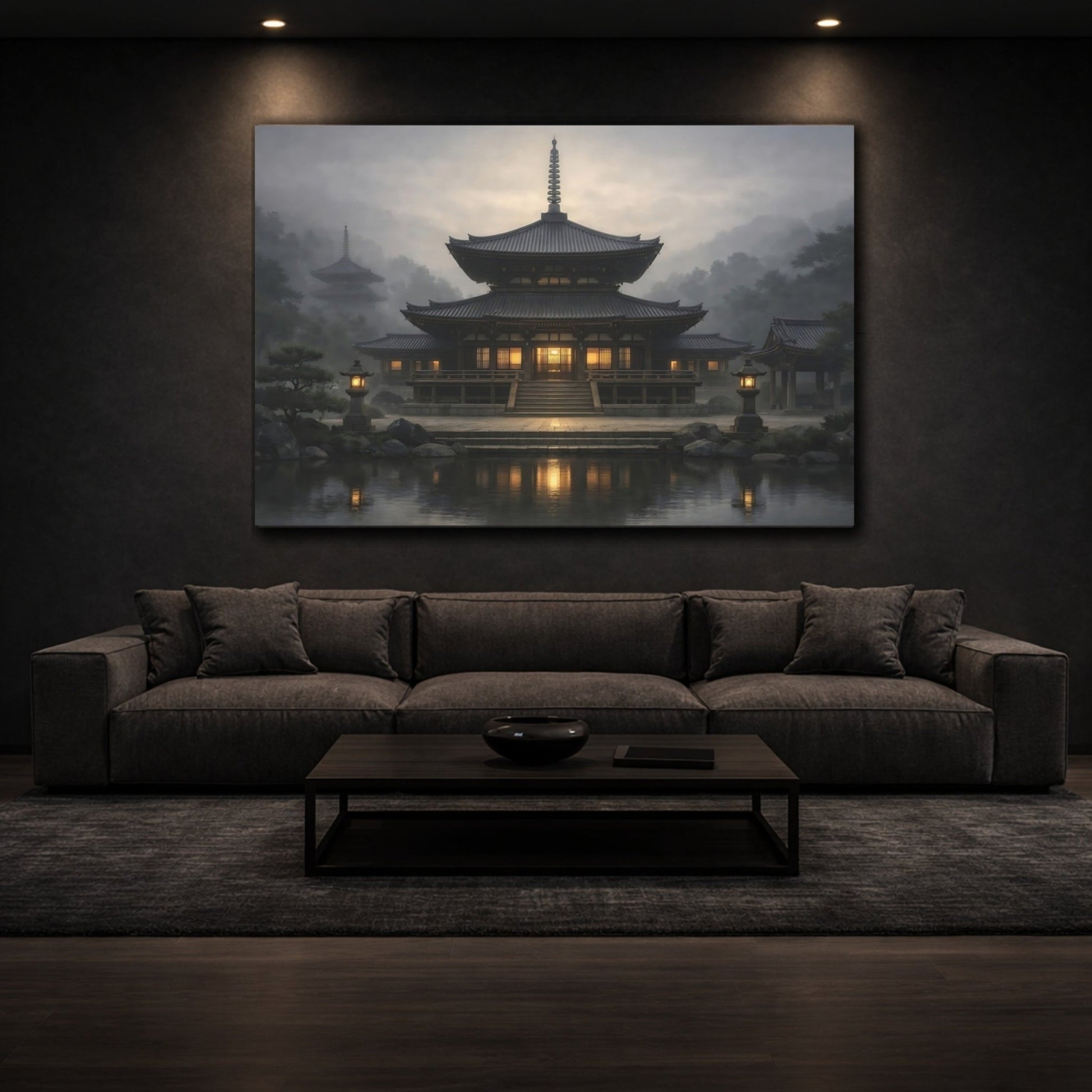 Religious Temple Misty - Canvas Wall Art Print - YesArtYes