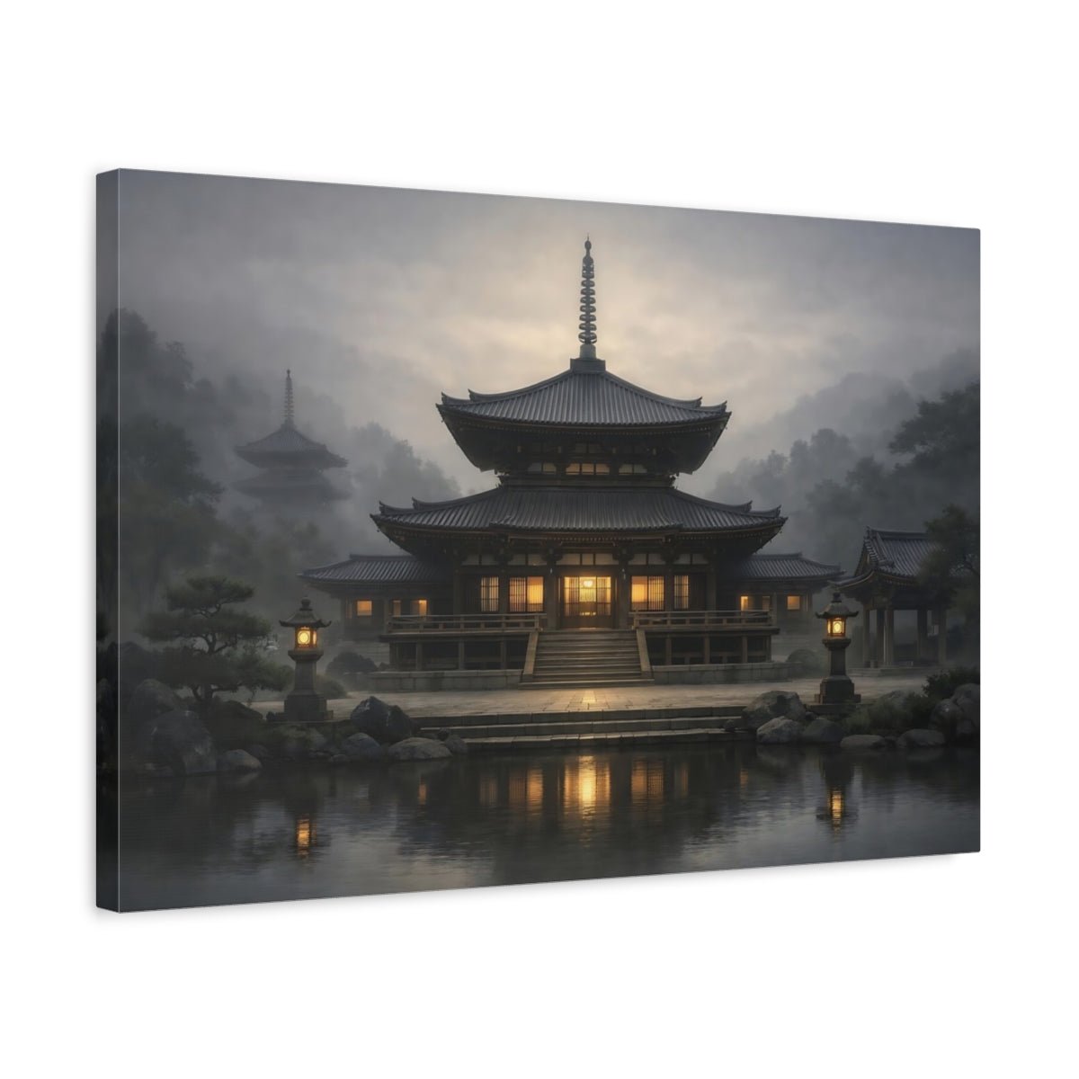 Religious Temple Misty - Canvas Wall Art Print - YesArtYes