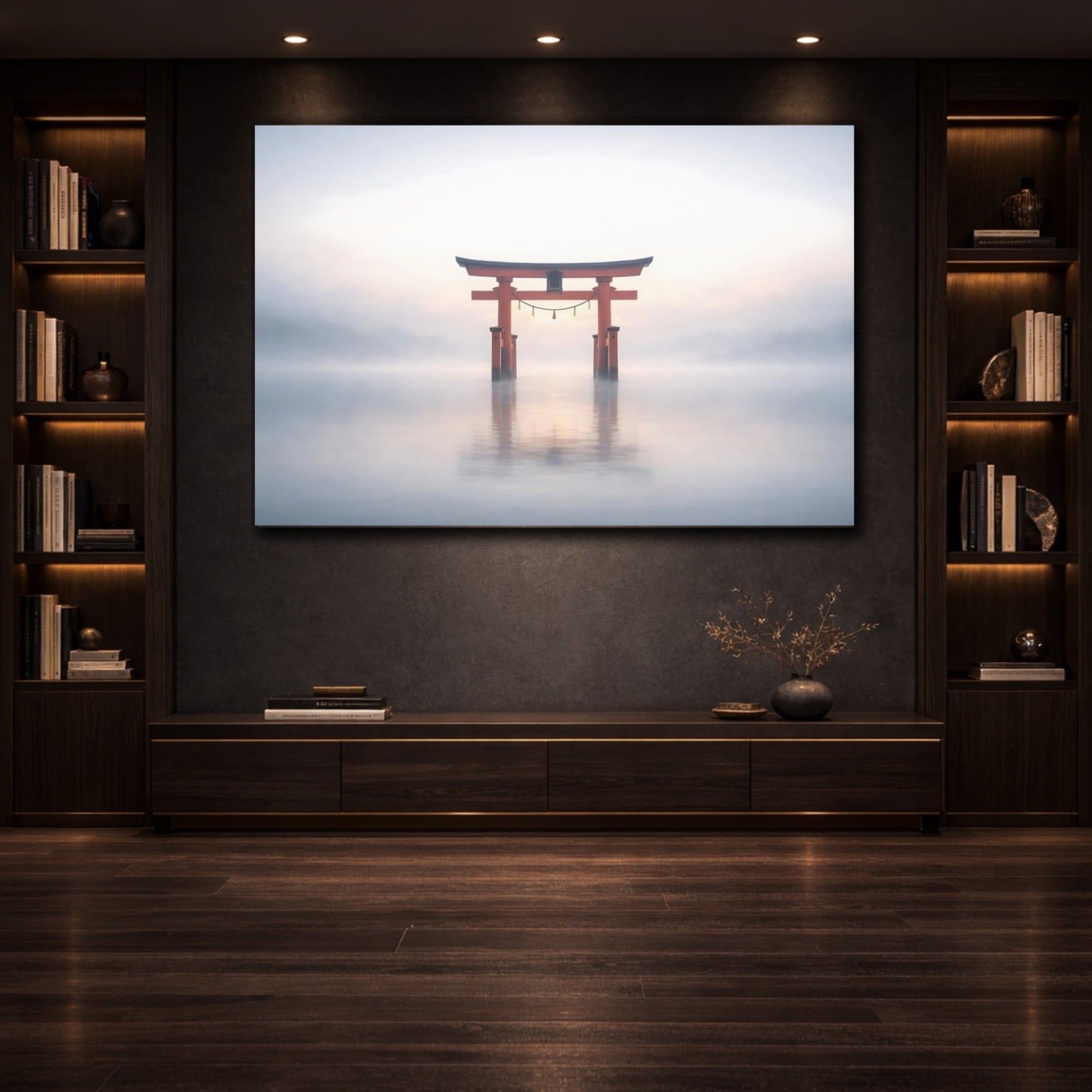 Religious Torii Gate Orange - Canvas Wall Art Print - YesArtYes