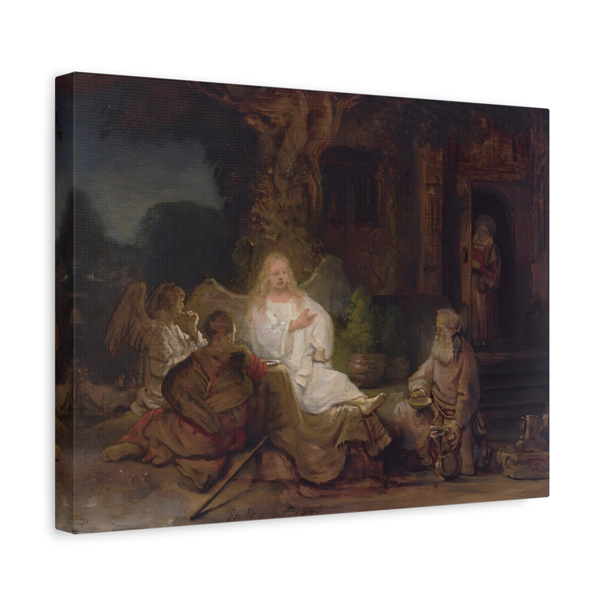 Rembrandt Abraham and the Angels - Canvas Wall Art Print